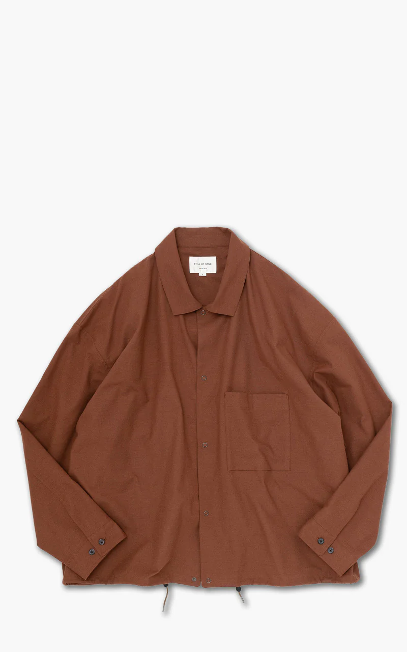 Still By Hand Wool Mix Coach Shirt Brick