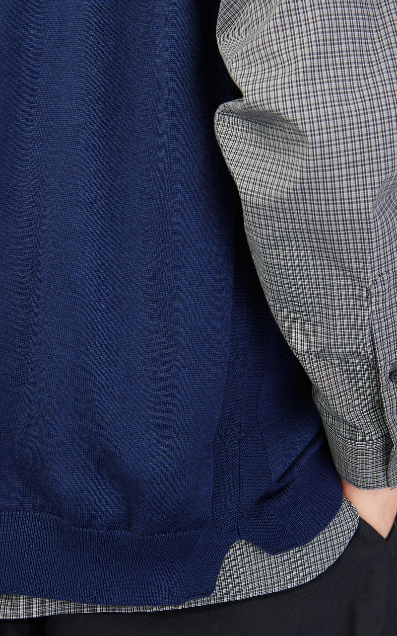 Still By Hand Yak Mix Cotton Vest Blue - Image 6