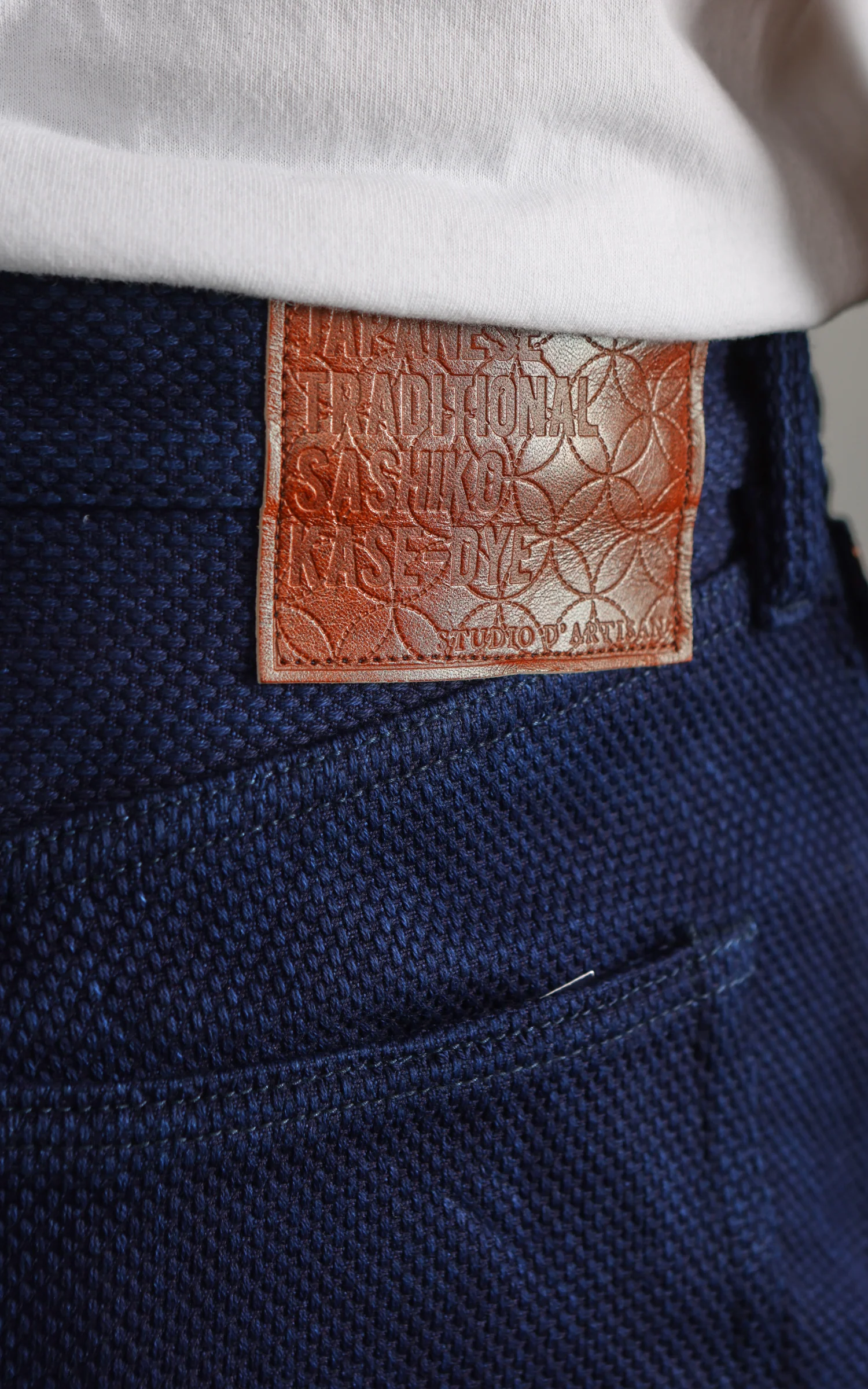 Studio D'Artisan 1907 Sashiko Denim Jeans Indigo - Image 6