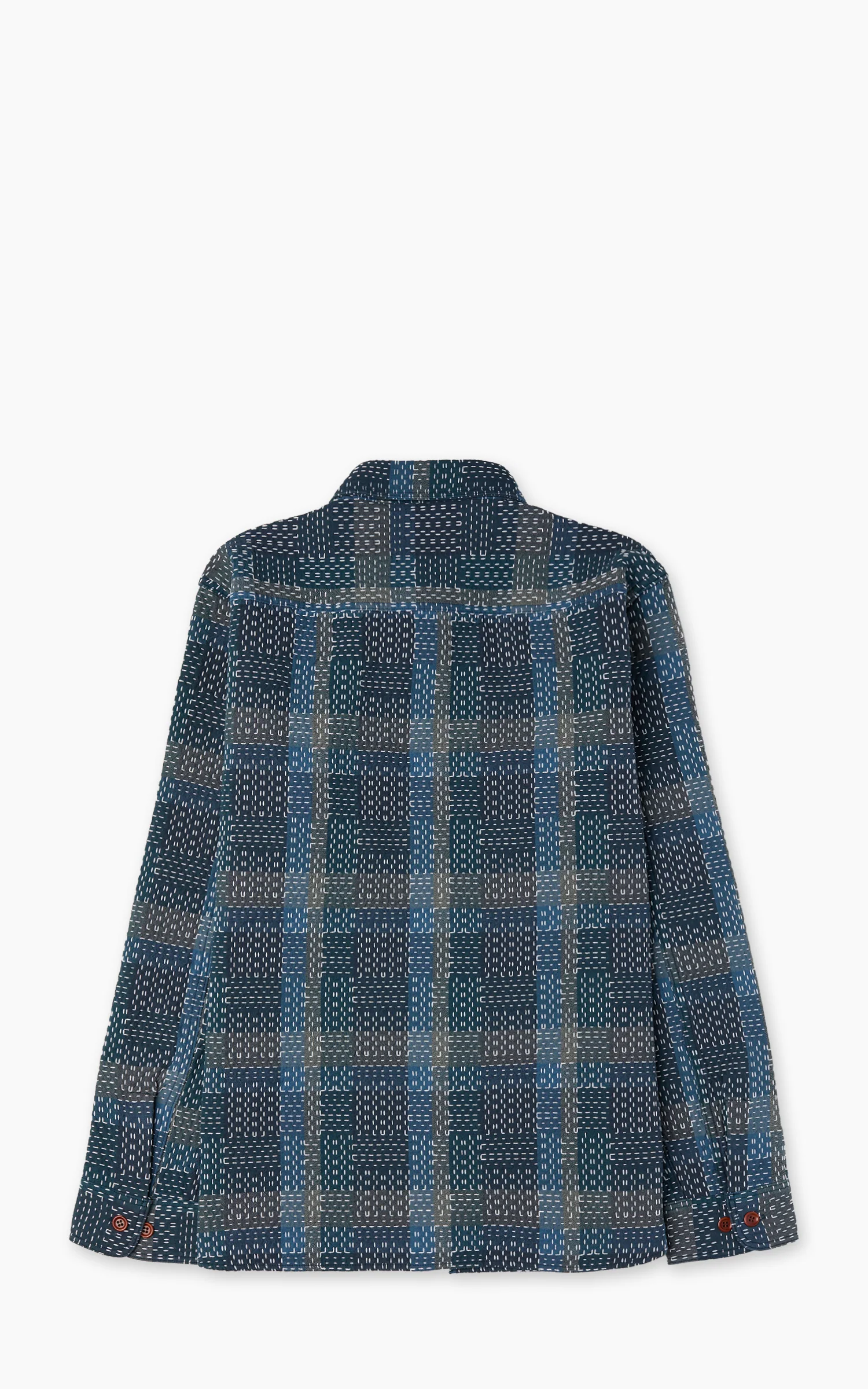 Studio D'Artisan 5651 Noragi Sashiko Shirt Blue - Image 3