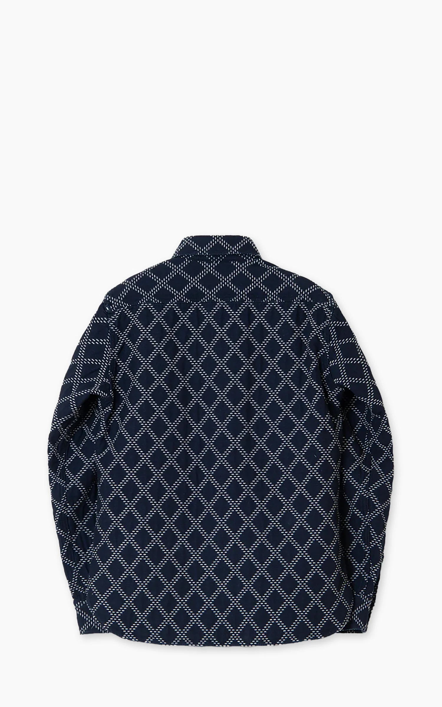 Studio D'Artisan 5728 Indigo Sashiko Dobby Work Shirt Indigo - Image 12