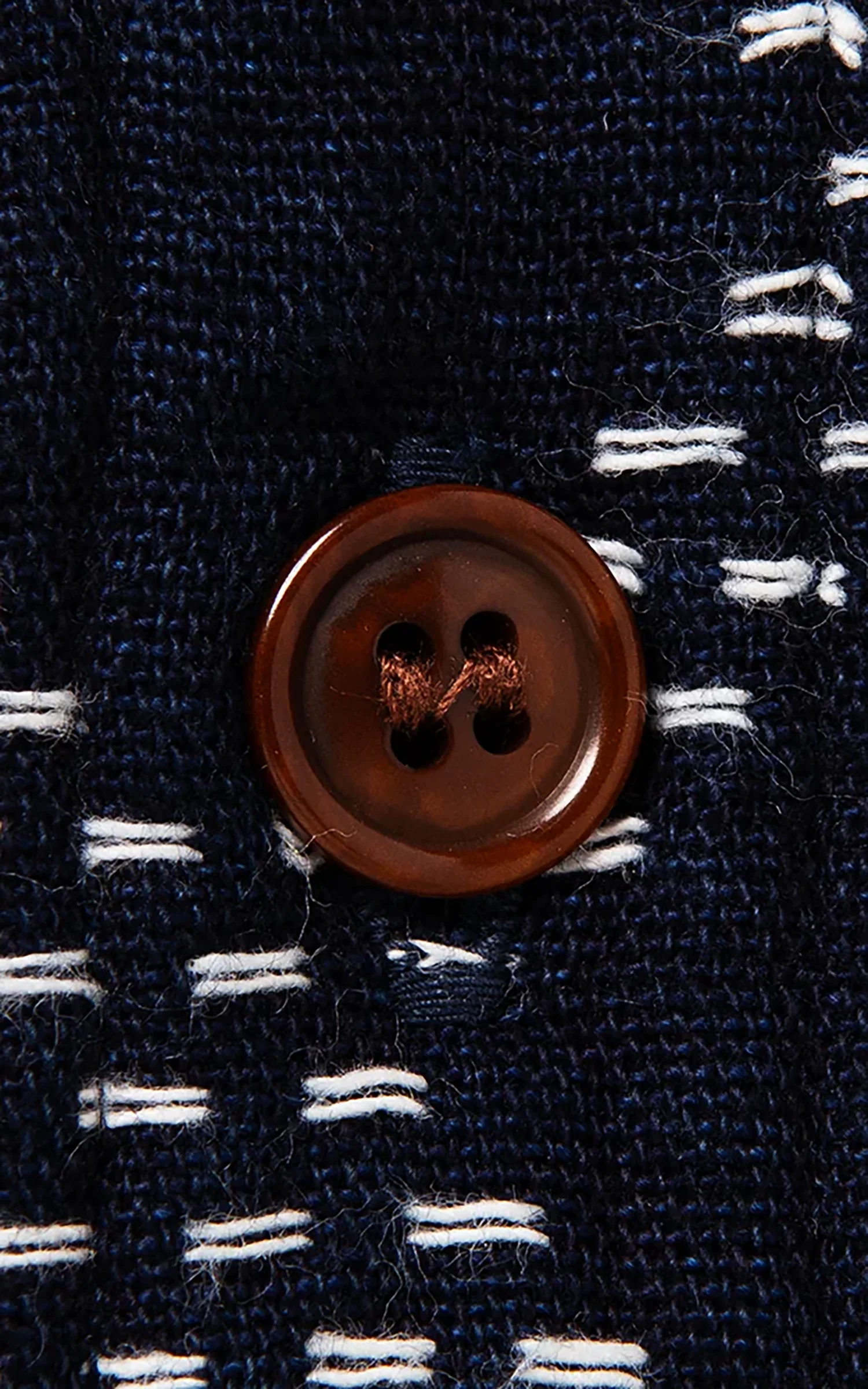 Studio D'Artisan 5728 Indigo Sashiko Dobby Work Shirt Indigo - Image 8
