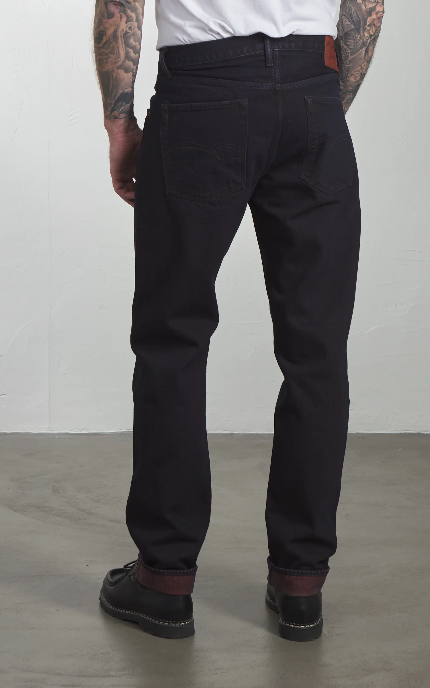 Studio D'Artisan D1908 "Bengala-Dye" Relaxed Tapered Selvedge Jeans Indigo/Red - Image 10
