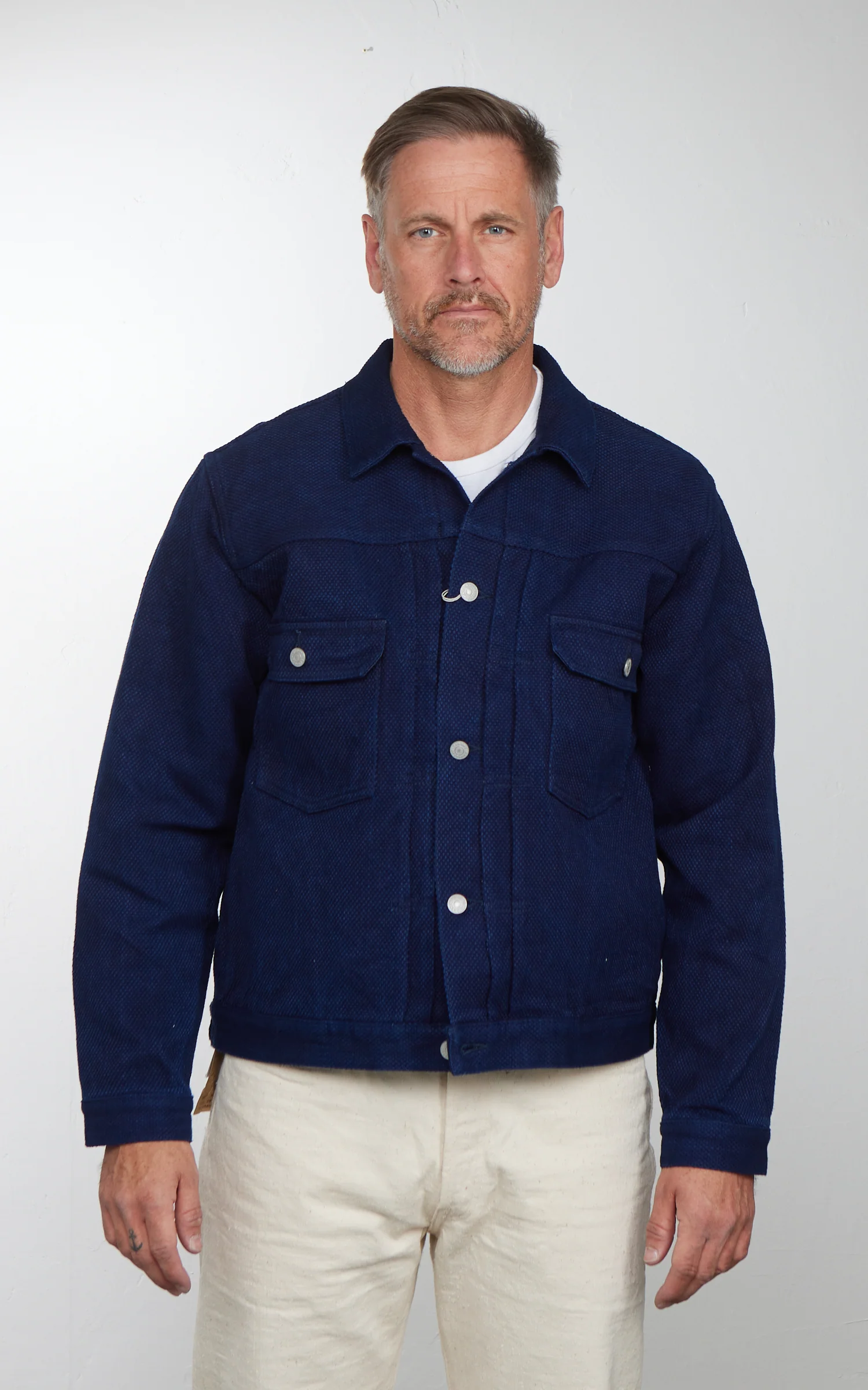 Studio D'Artisan 4619 Sashiko Denim 2nd Type Jacket One Wash Indigo - Image 2