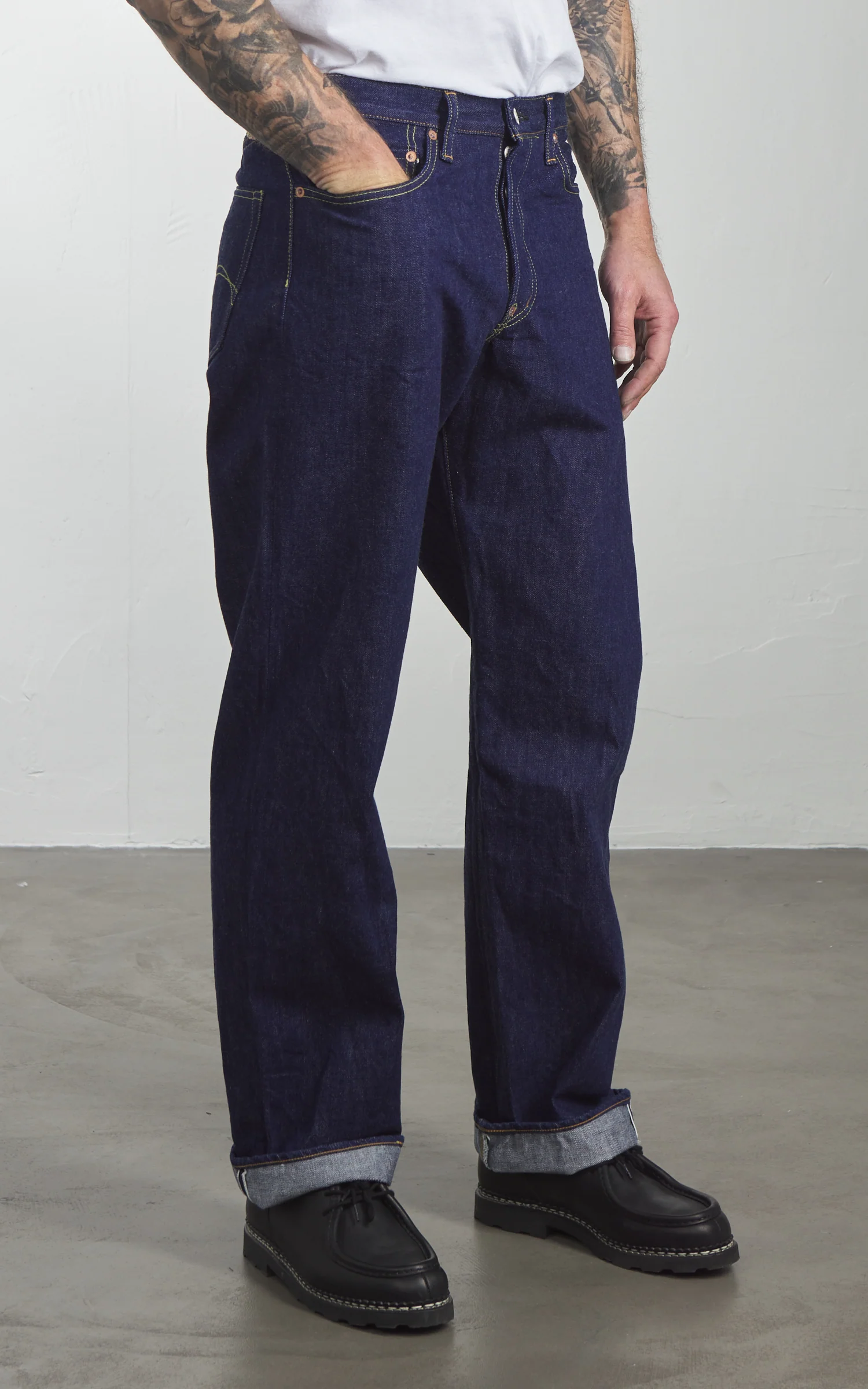 Studio D'Artisan SD-DO1 "The Origin" Regular Straight Selvedge Jeans One Wash Indigo - Image 4