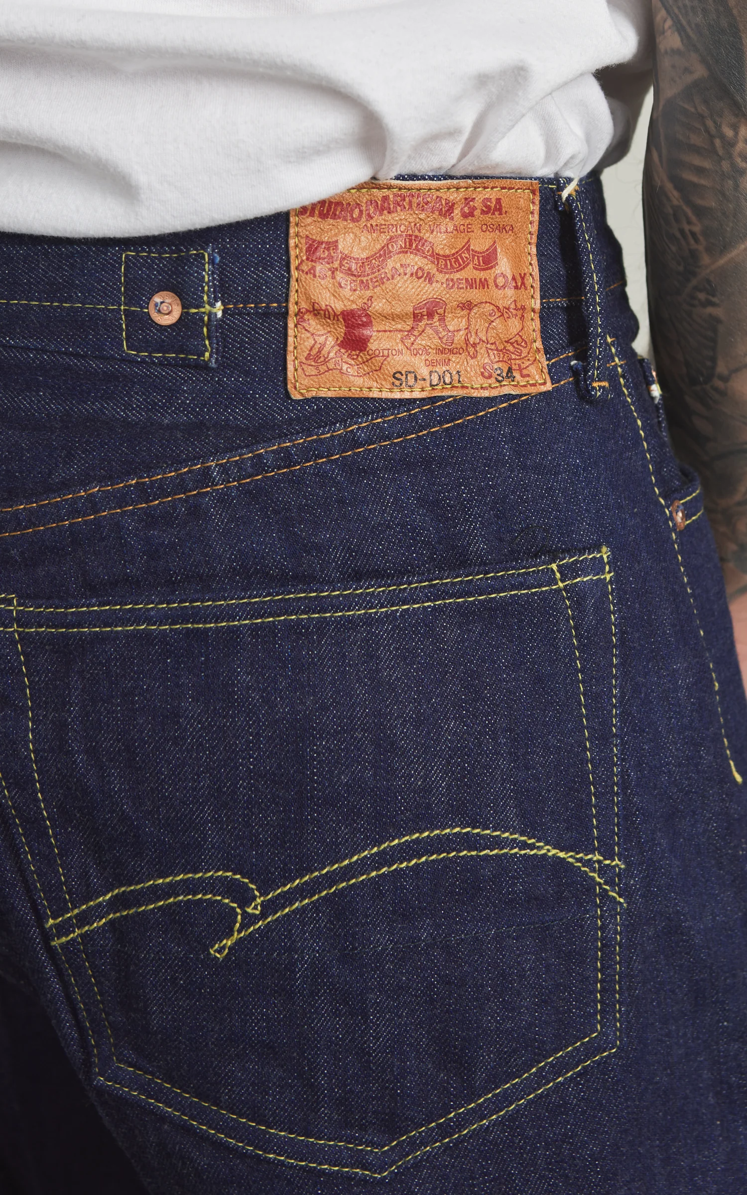 Studio D'Artisan SD-DO1 "The Origin" Regular Straight Selvedge Jeans One Wash Indigo - Image 6