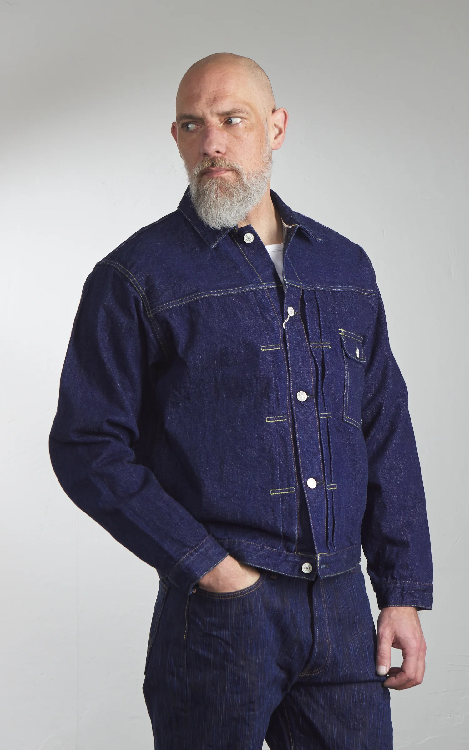 Studio D'Artisan SD-DO1J "The Origin" Type 1 Denim Jacket One Wash Indigo - Image 4