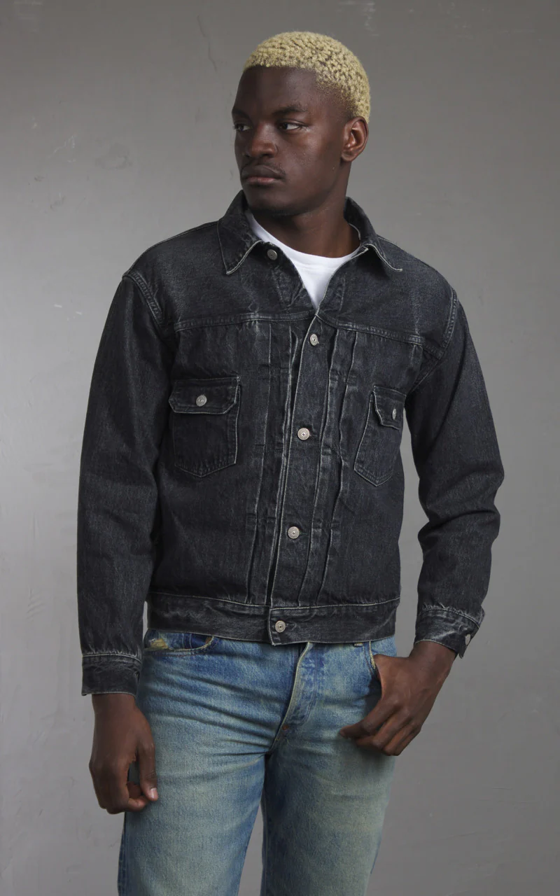 Sugar Cane SC15650H Type-2 Denim Jacket 1953 Model Black Hard Wash - Image 2