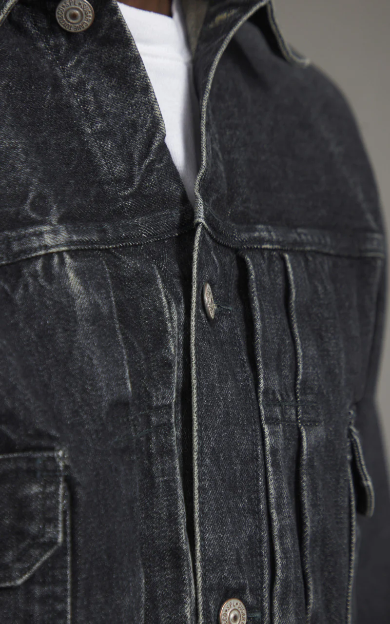 Sugar Cane SC15650H Type-2 Denim Jacket 1953 Model Black Hard Wash - Image 5