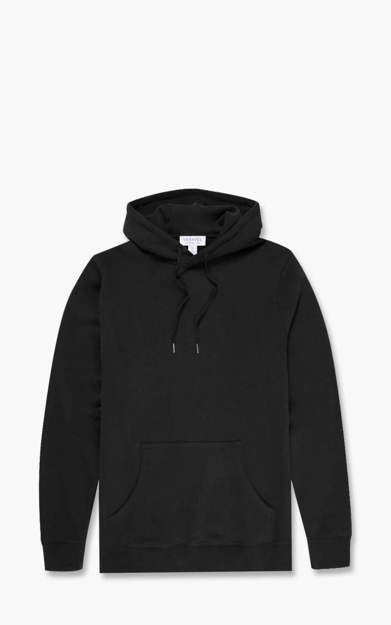 Sunspel Loopback Hoodie Black