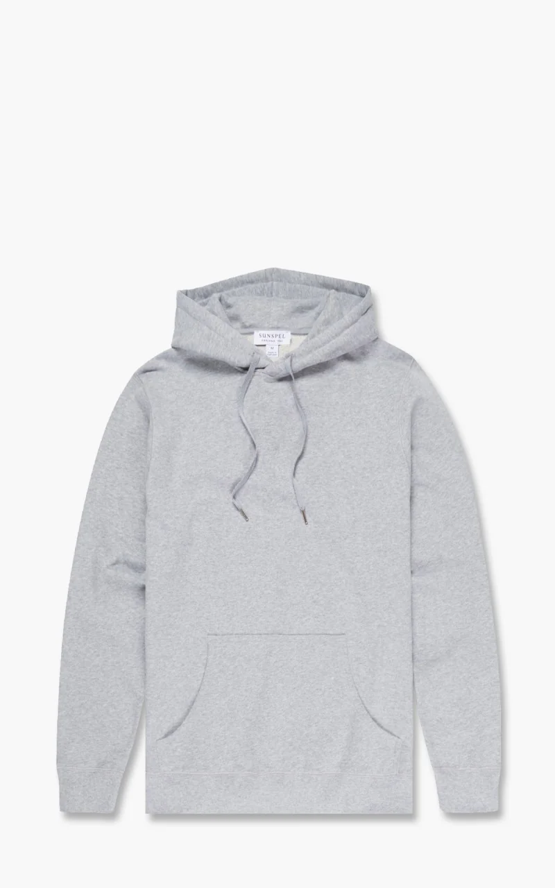 Sunspel Loopback Hoodie Grey Melange