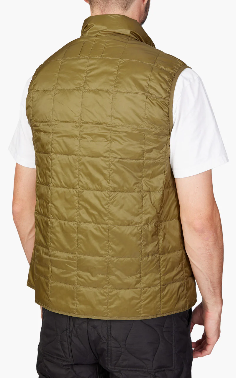Taion HI-Neck Zip Down Vest Beige - Image 4