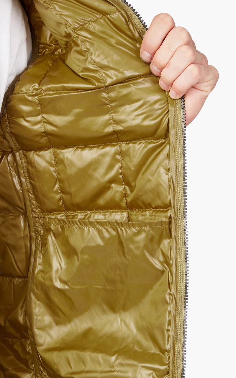 Taion HI-Neck Zip Down Vest Beige - Image 6