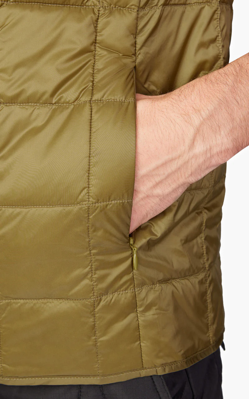 Taion HI-Neck Zip Down Vest Beige - Image 7