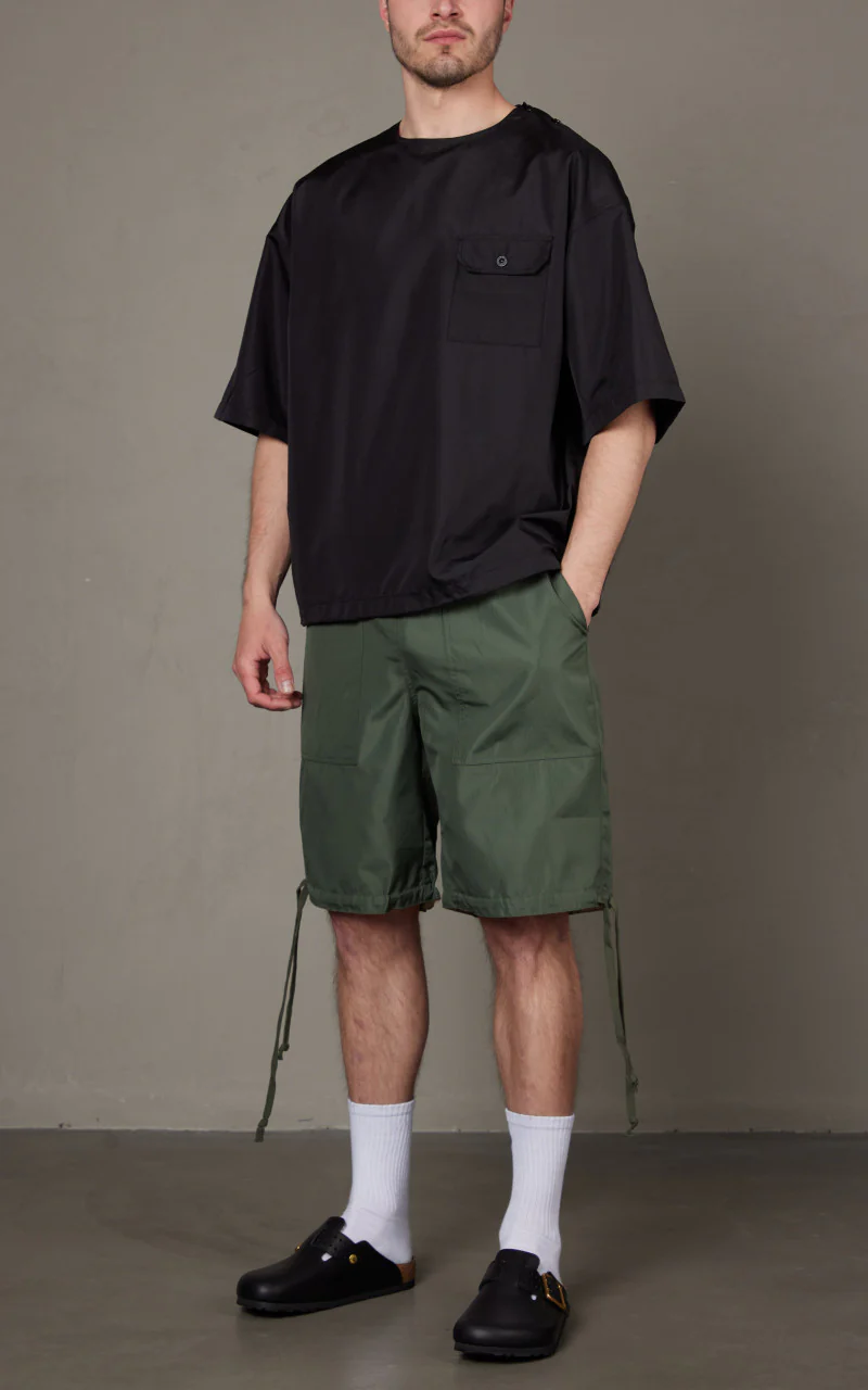 Taion Military Half Sleeve Cut Sew T-Shirt Black - Image 2