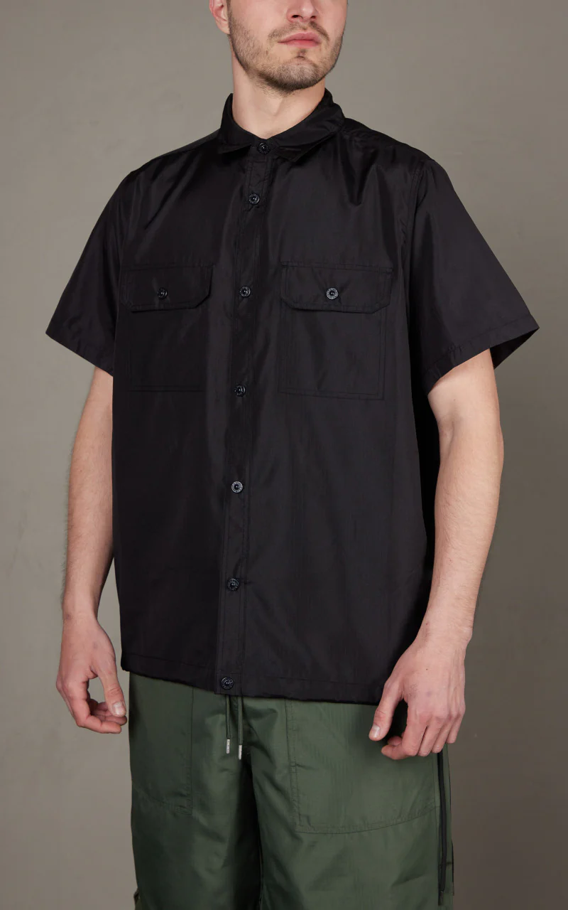 Taion Military Half Sleeve Shirt Black - Image 3