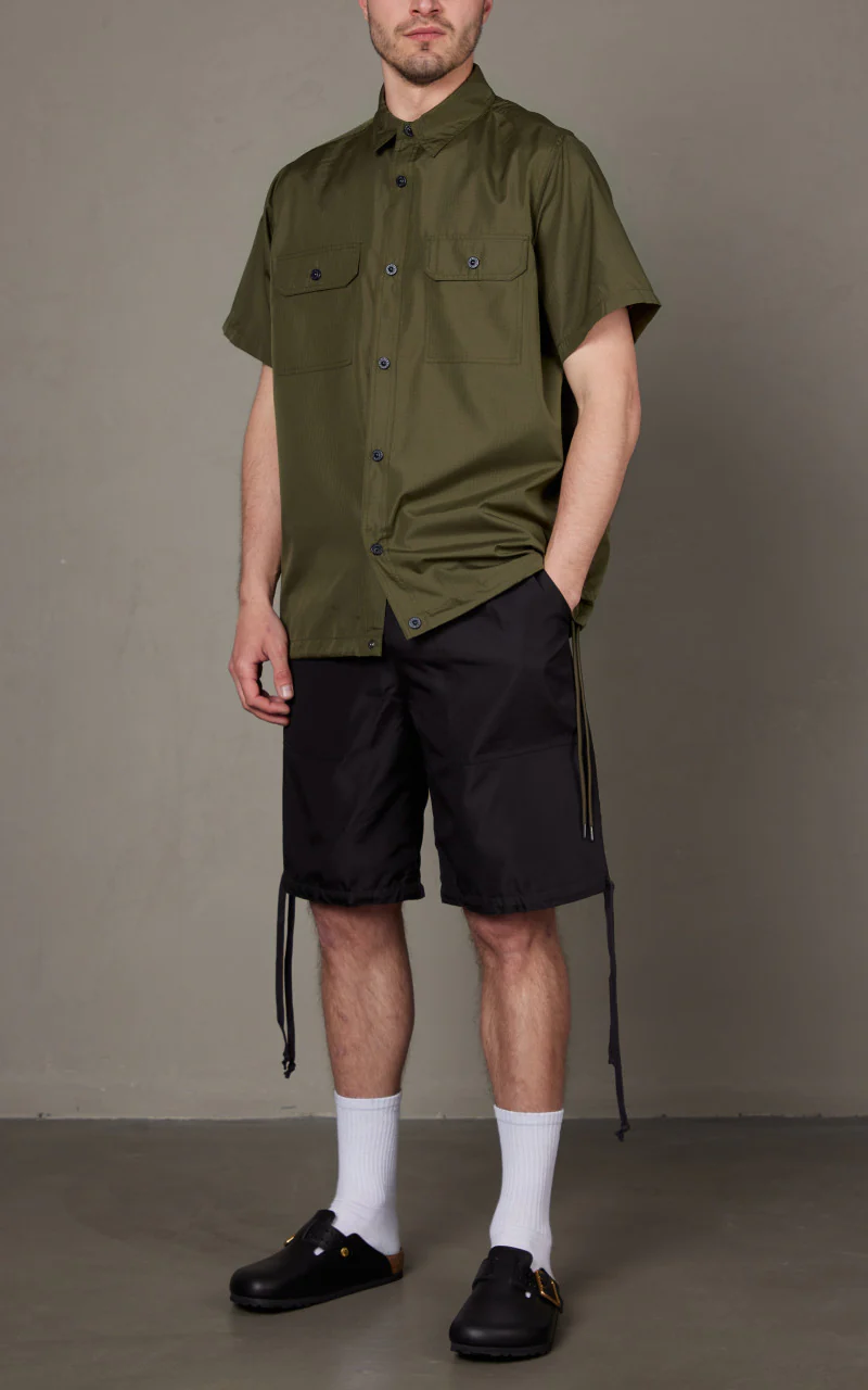 Taion Military Half Sleeve Shirt Dark Olive - Image 2