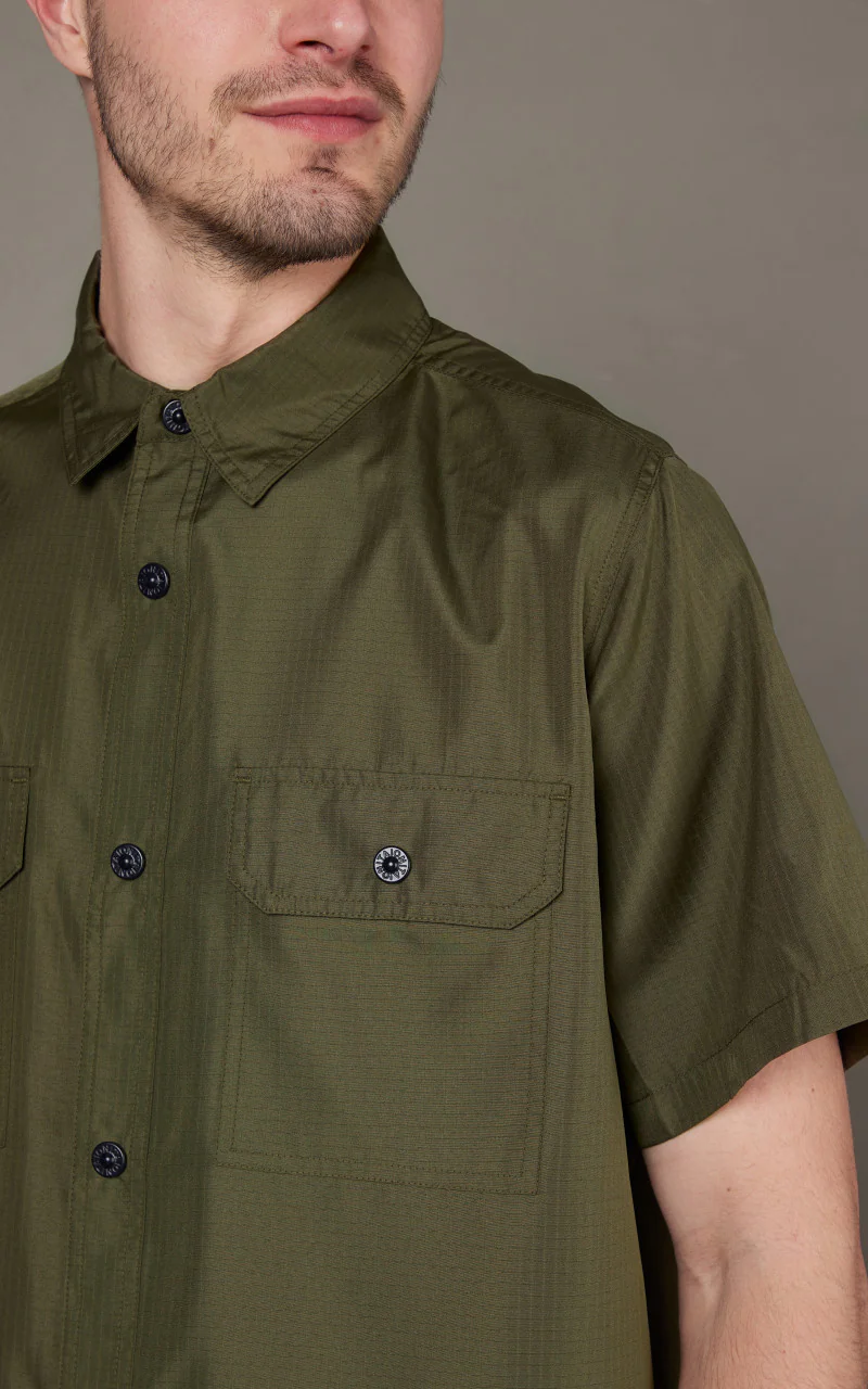Taion Military Half Sleeve Shirt Dark Olive - Image 4