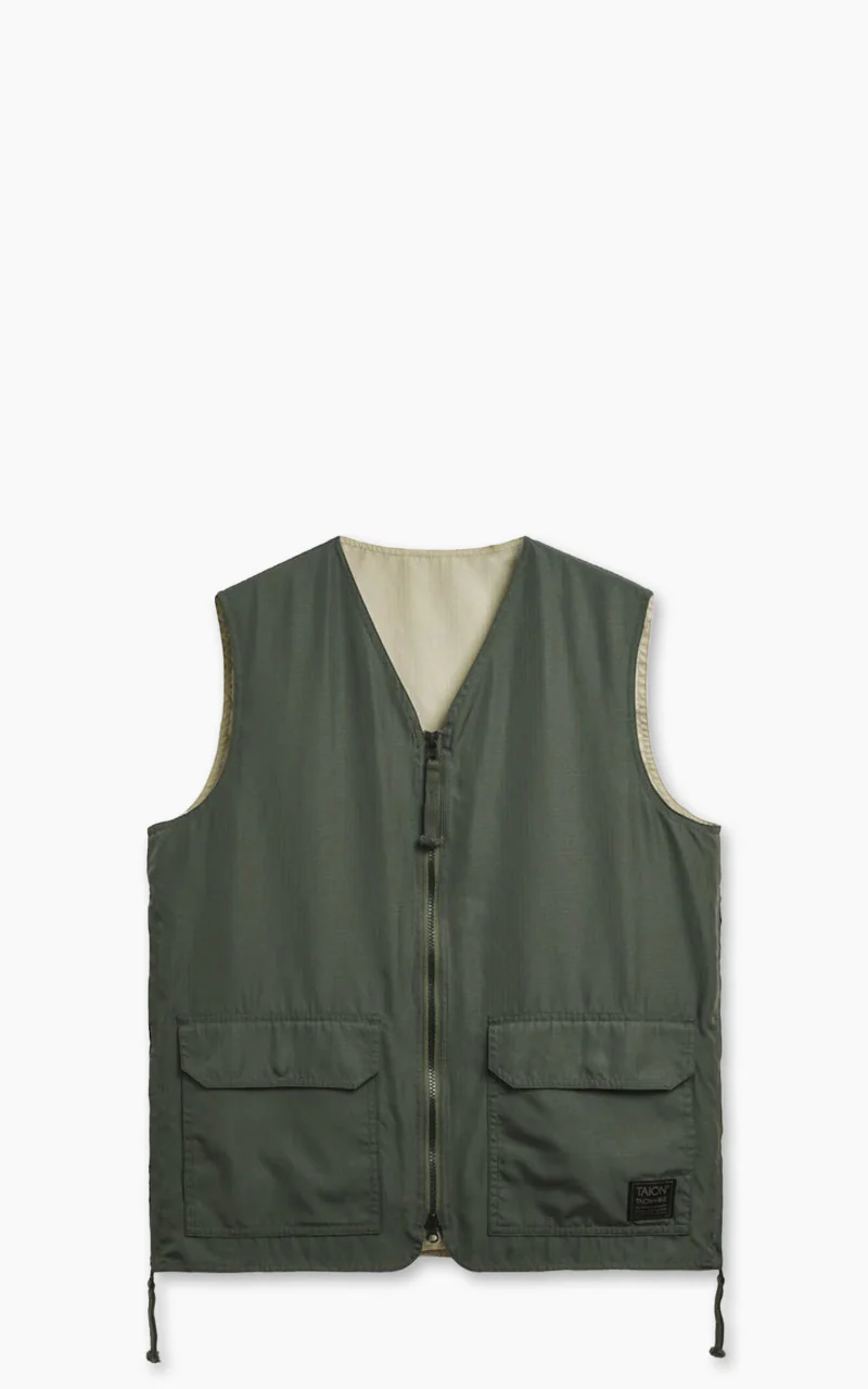 Taion Military Reversible V-Neck Vest Olive