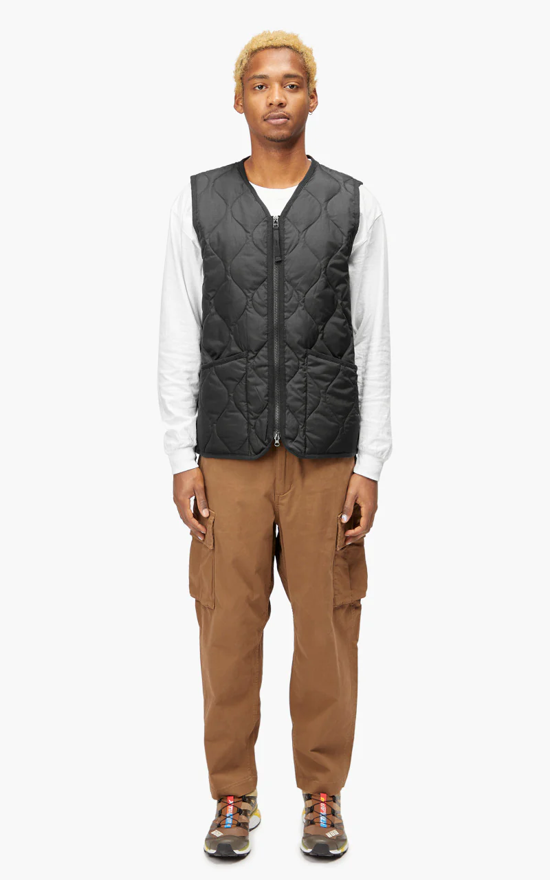 Taion Military Zip V-Neck Down Vest Black - Image 2