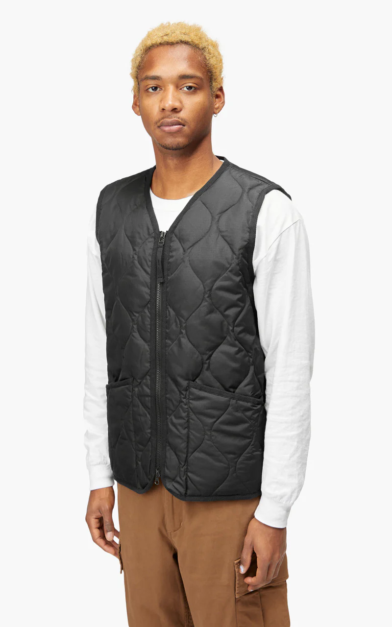 Taion Military Zip V-Neck Down Vest Black - Image 4
