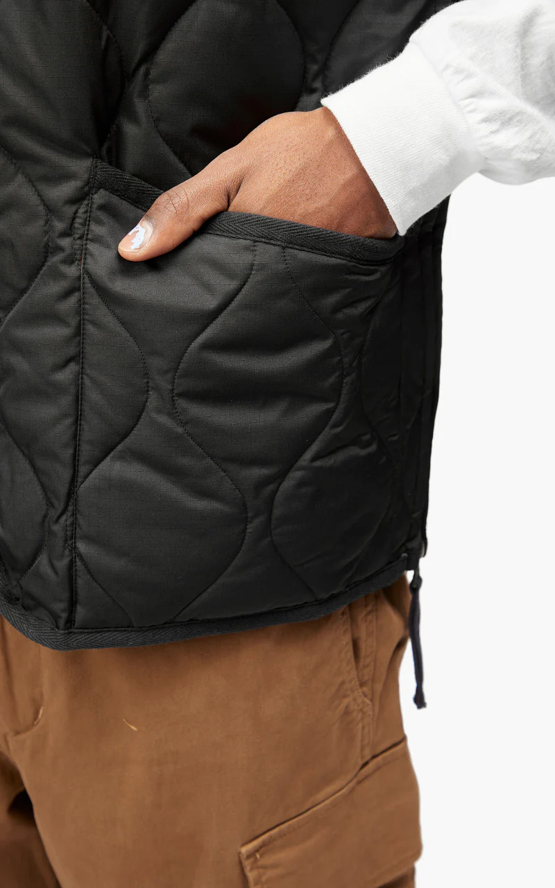 Taion Military Zip V-Neck Down Vest Black - Image 8
