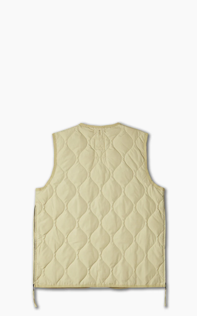 Taion Military Zip V-Neck Down Vest Cream - Image 3