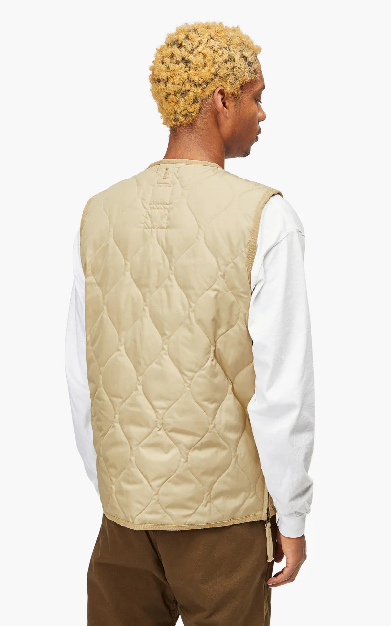 Taion Military Zip V-Neck Down Vest Cream - Image 6
