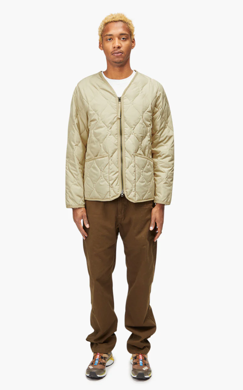 Taion Military Zip V-Neck Jacket Cream - Image 2