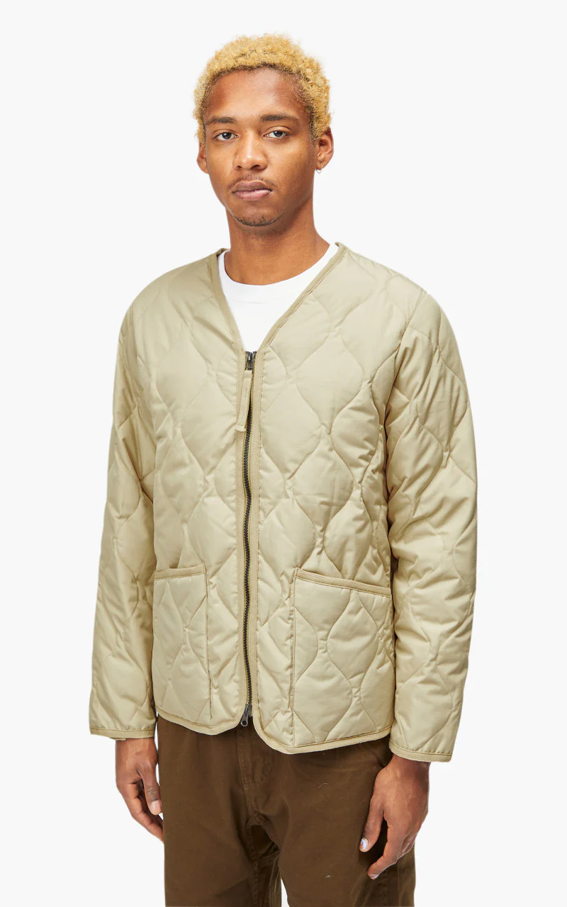 Taion Military Zip V-Neck Jacket Cream - Image 4