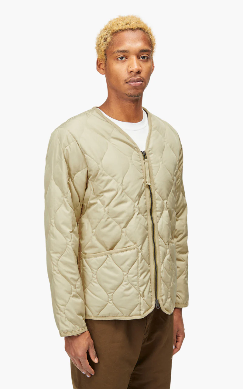 Taion Military Zip V-Neck Jacket Cream - Image 5