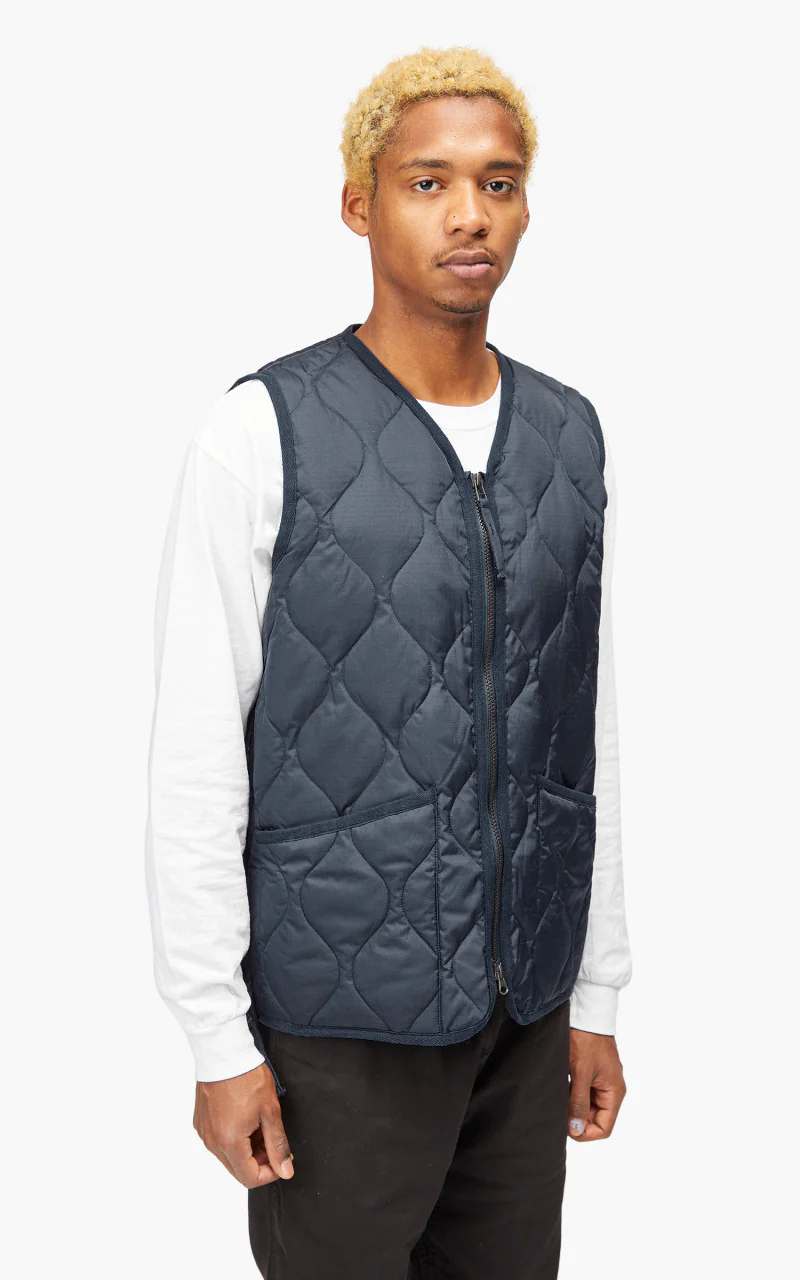 Taion Military Zip V-Neck Vest Dark Navy - Image 5