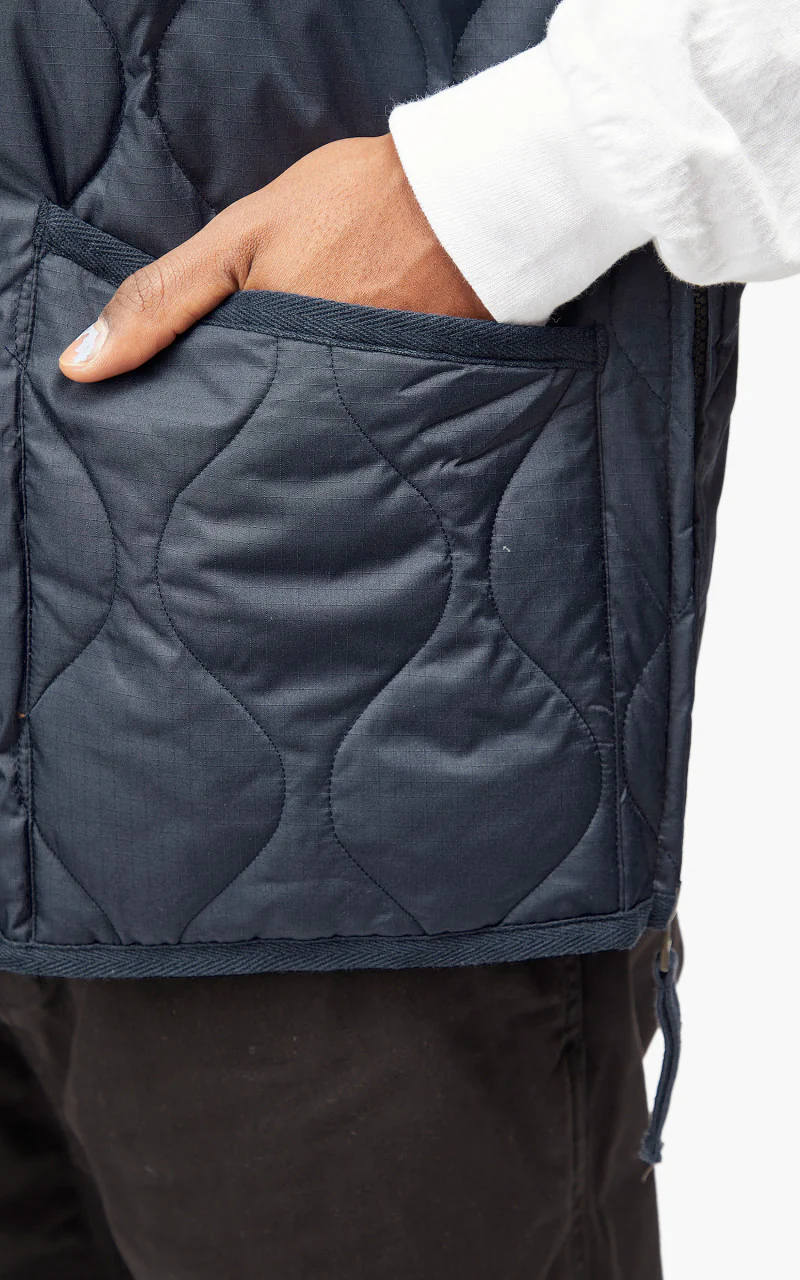 Taion Military Zip V-Neck Vest Dark Navy - Image 8