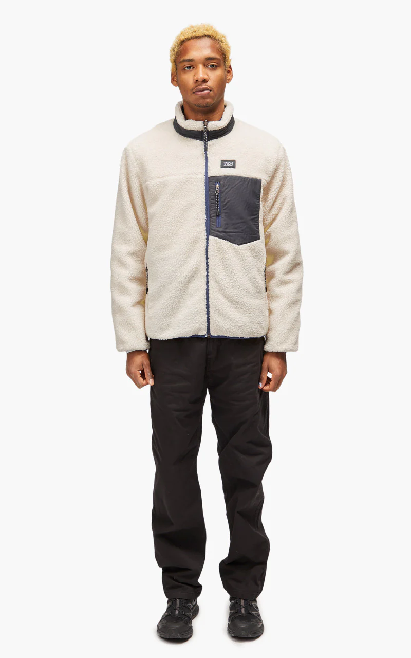 Taion Mountain Reversible Down x Boa Jacket Navy/Ivory - Image 2