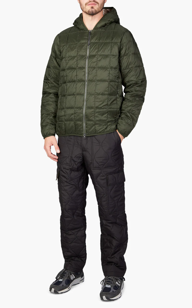 Taion Oversized Zip Down Hoodie Dark Olive - Image 2