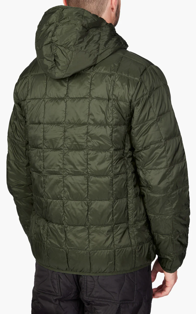 Taion Oversized Zip Down Hoodie Dark Olive - Image 4
