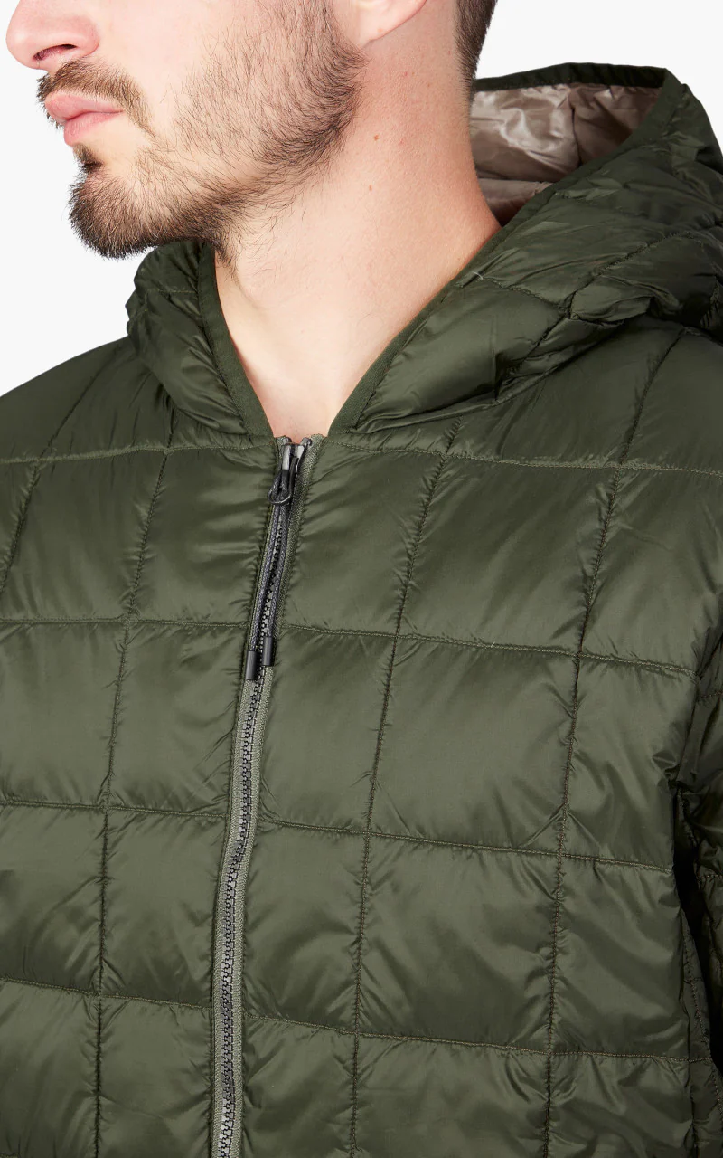 Taion Oversized Zip Down Hoodie Dark Olive - Image 5