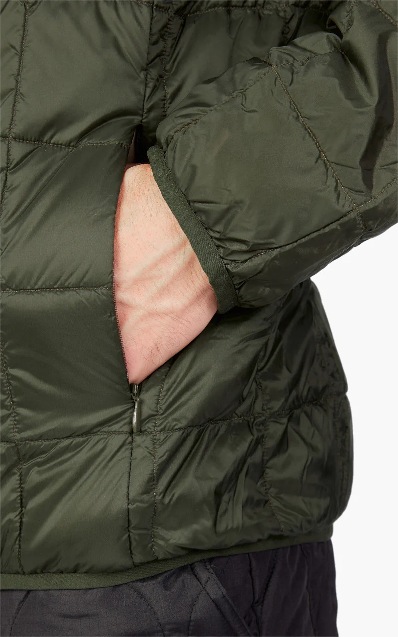 Taion Oversized Zip Down Hoodie Dark Olive - Image 6
