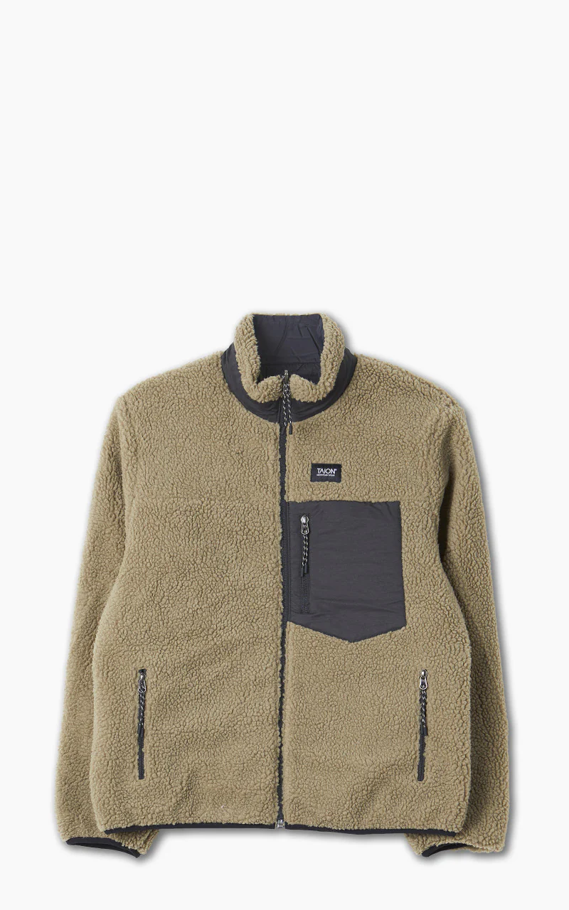 Taion Reversible Down x Boa Jacket Black/Beige - Image 4