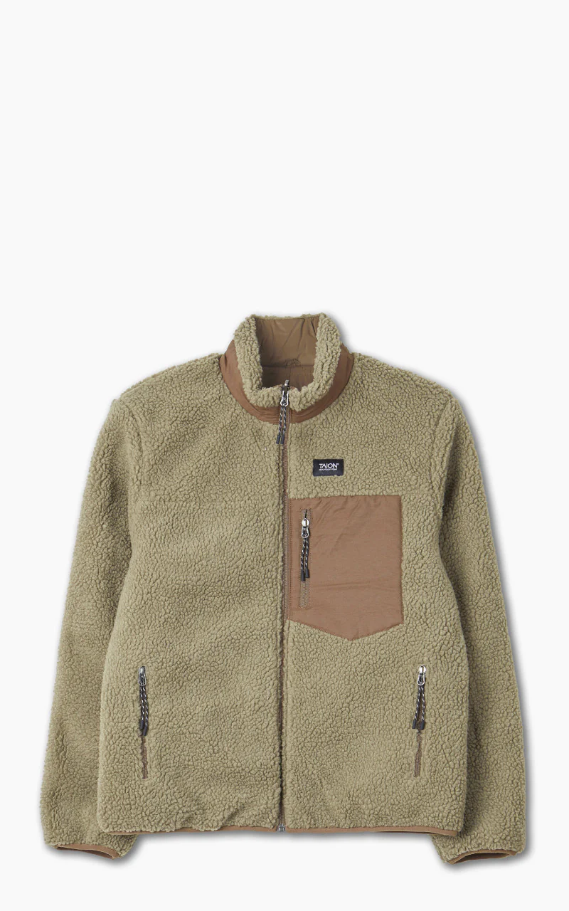 Taion Reversible Down x Boa Jacket Light Brown/Beige - Image 4