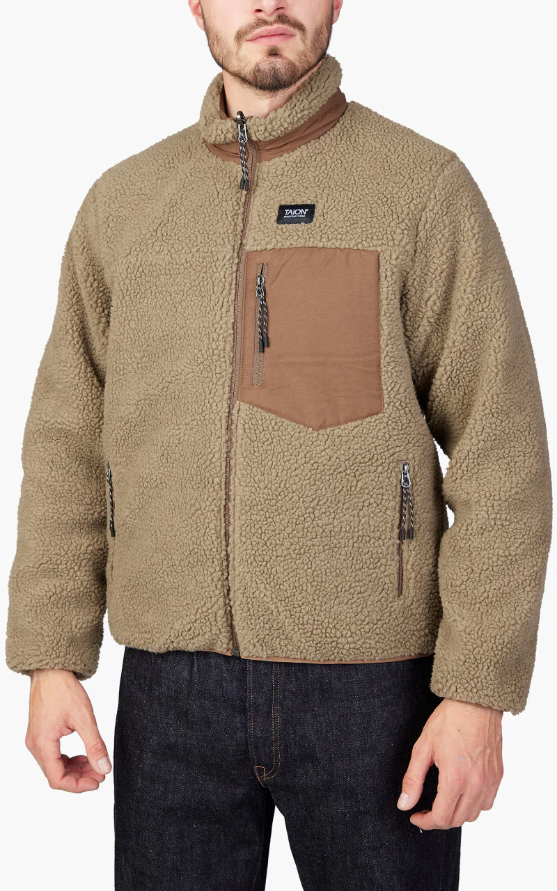Taion Reversible Down x Boa Jacket Light Brown/Beige - Image 5