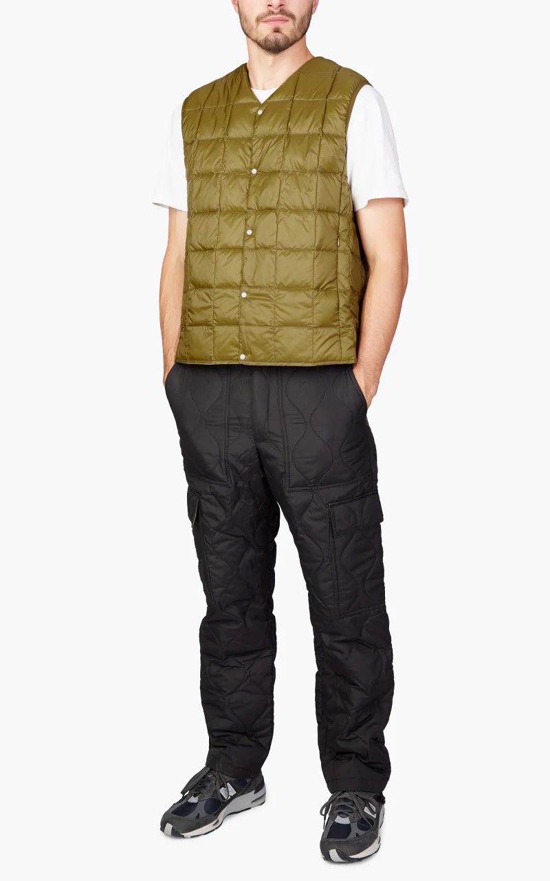 Taion V-Neck Button Down Vest Beige - Image 2