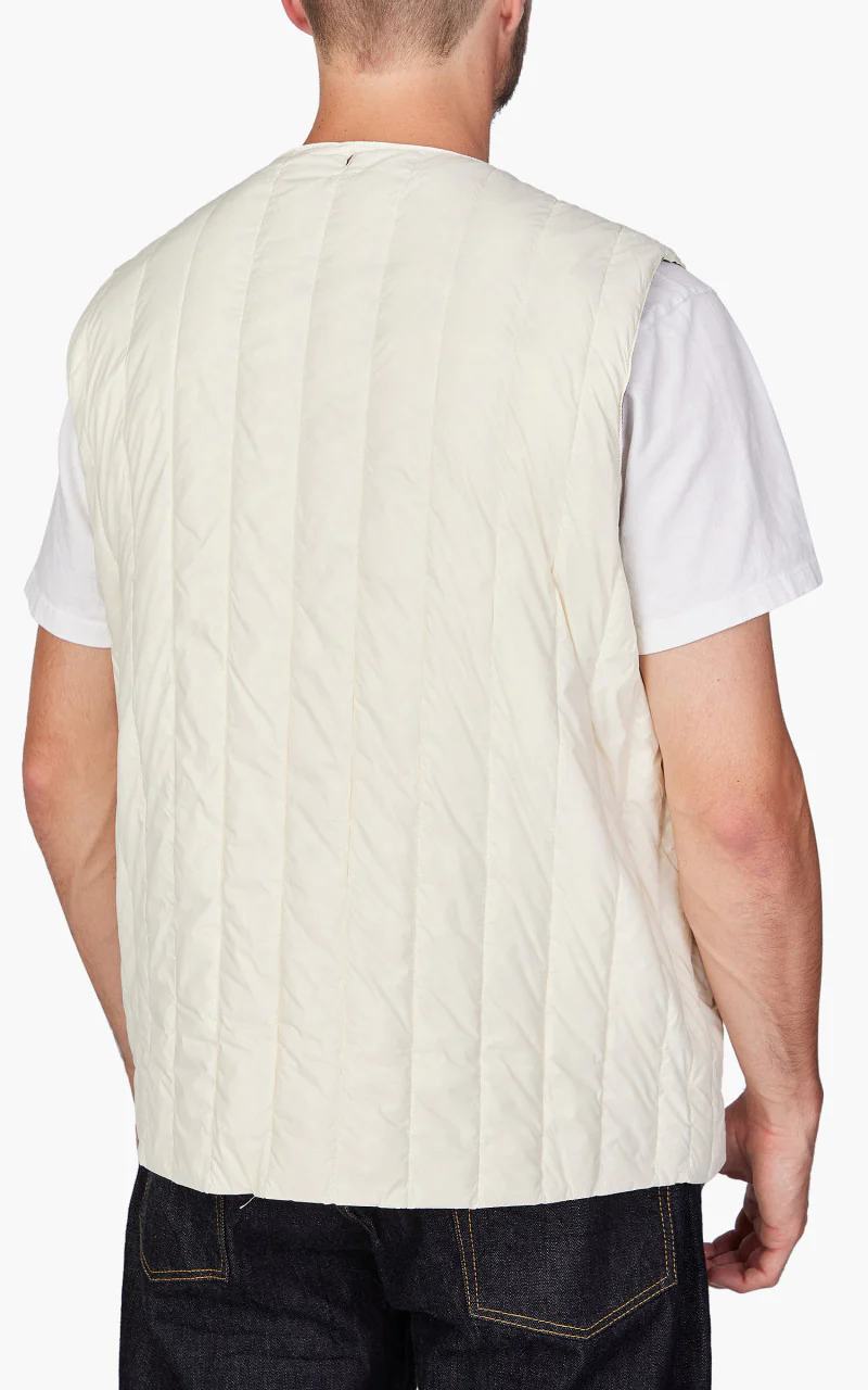 Taion x Beams Lights Reversible China Inner Vest Off White/Sage - Image 8