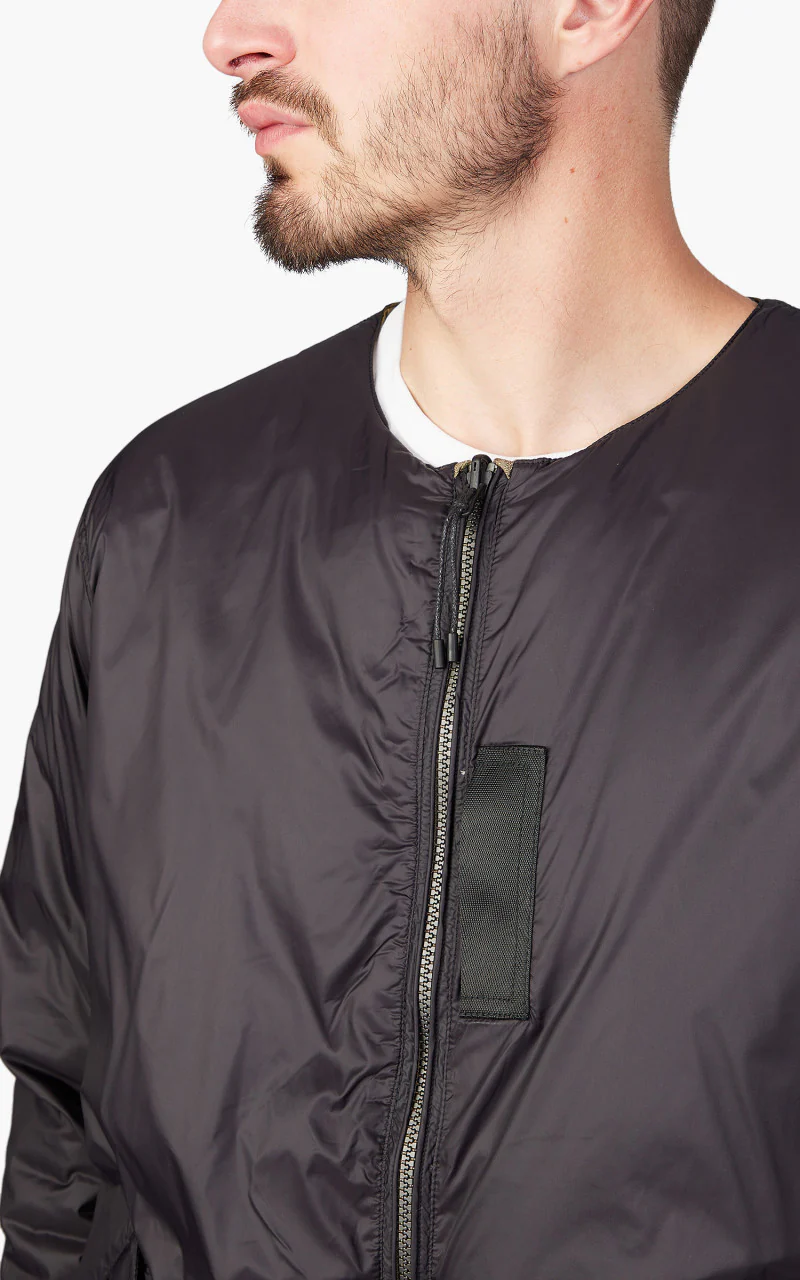 Taion x Beams Lights Reversible MA-1 Type Inner Down Jacket Black/Olive - Image 8