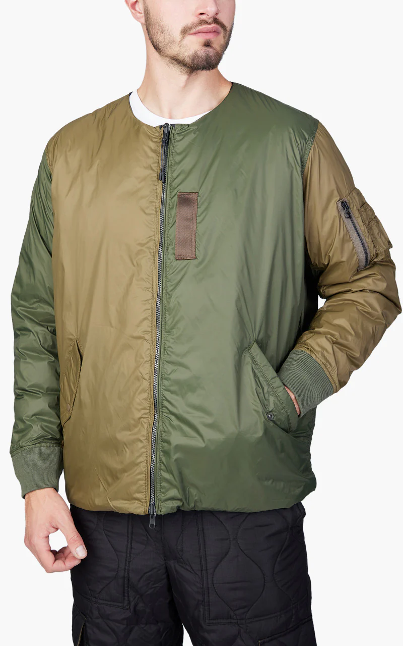 Taion x Beams Lights Reversible MA-1 Type Inner Down Jacket Cream/Black - Image 7