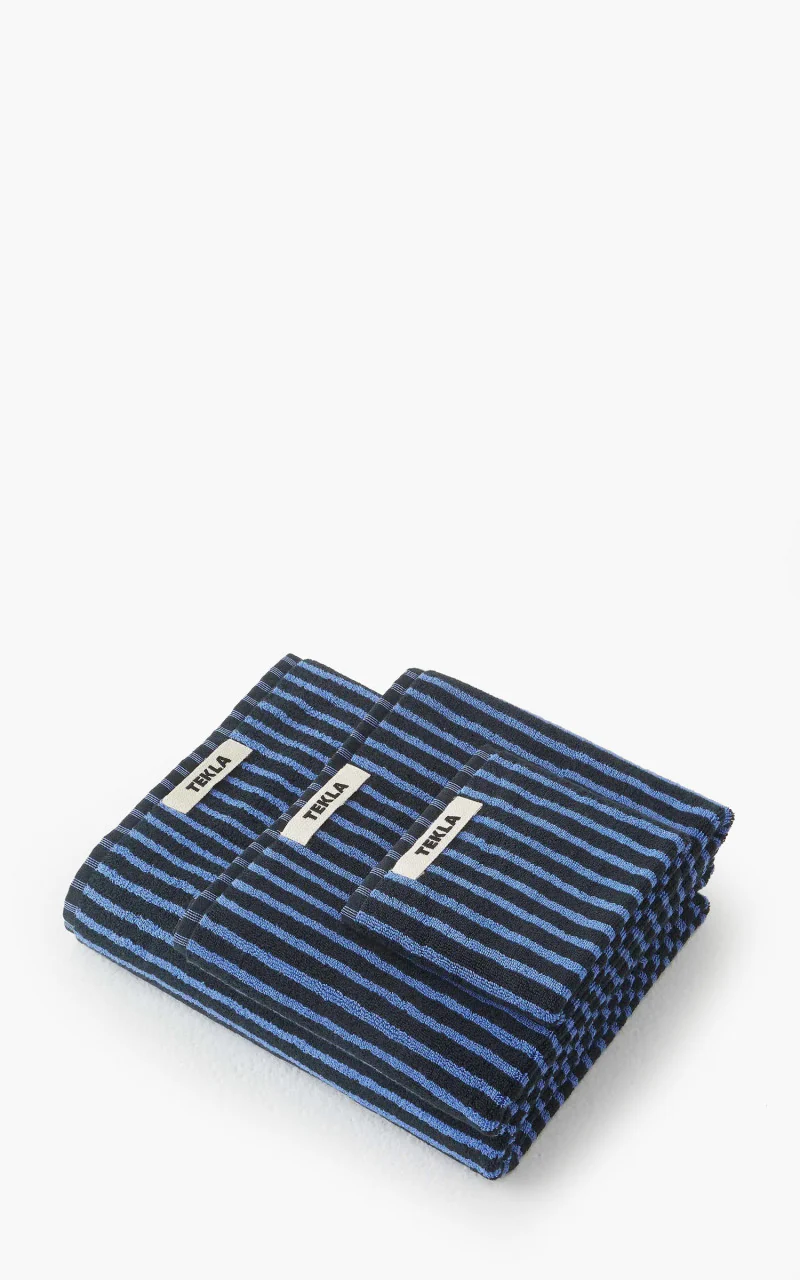 TEKLA Terry Towel Stripes Black/Blue Stripes - Image 3