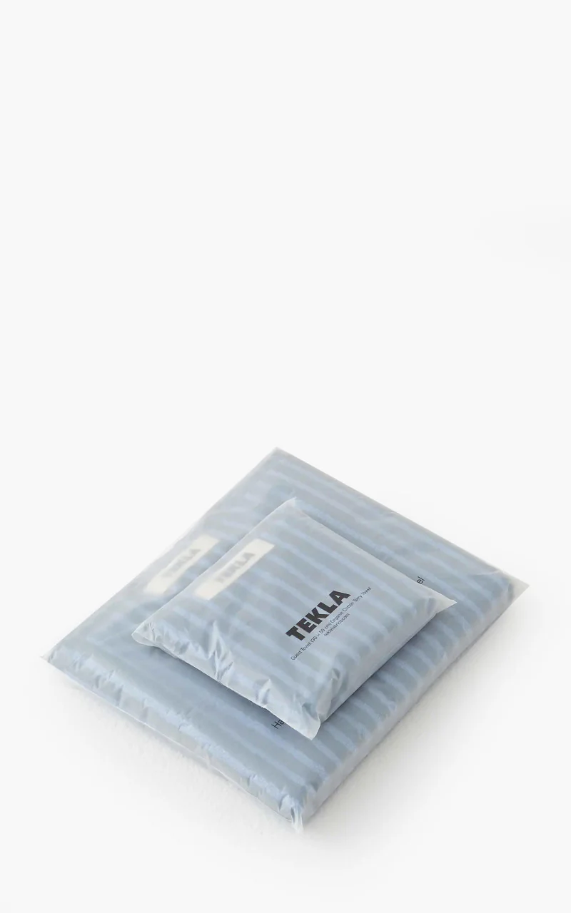 TEKLA Terry Towel Stripes Black/Blue Stripes - Image 5