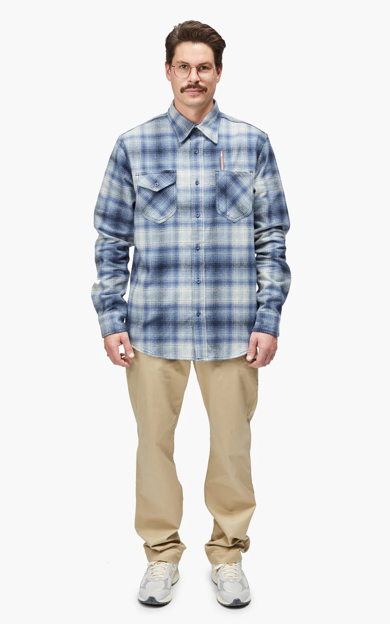 Tellason 1988 Plaid Flannel Shirt Blue/Grey - Image 2