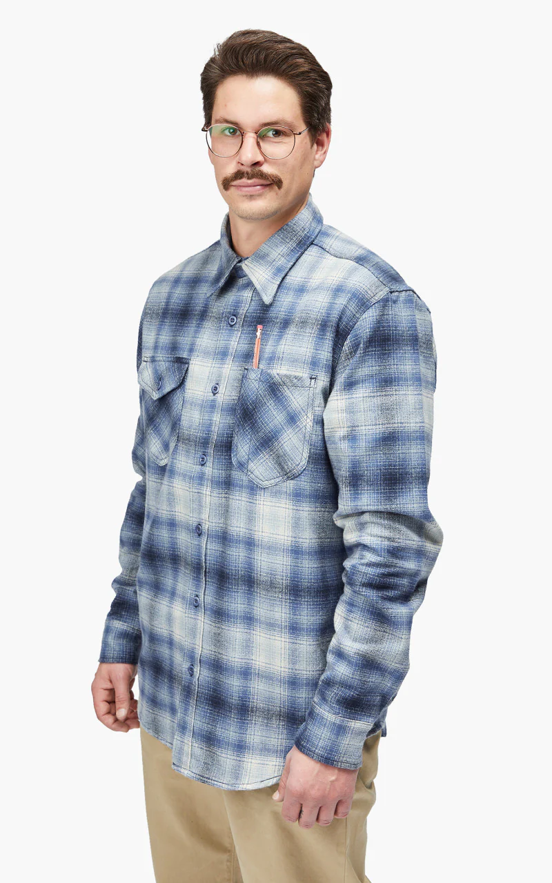 Tellason 1988 Plaid Flannel Shirt Blue/Grey - Image 3