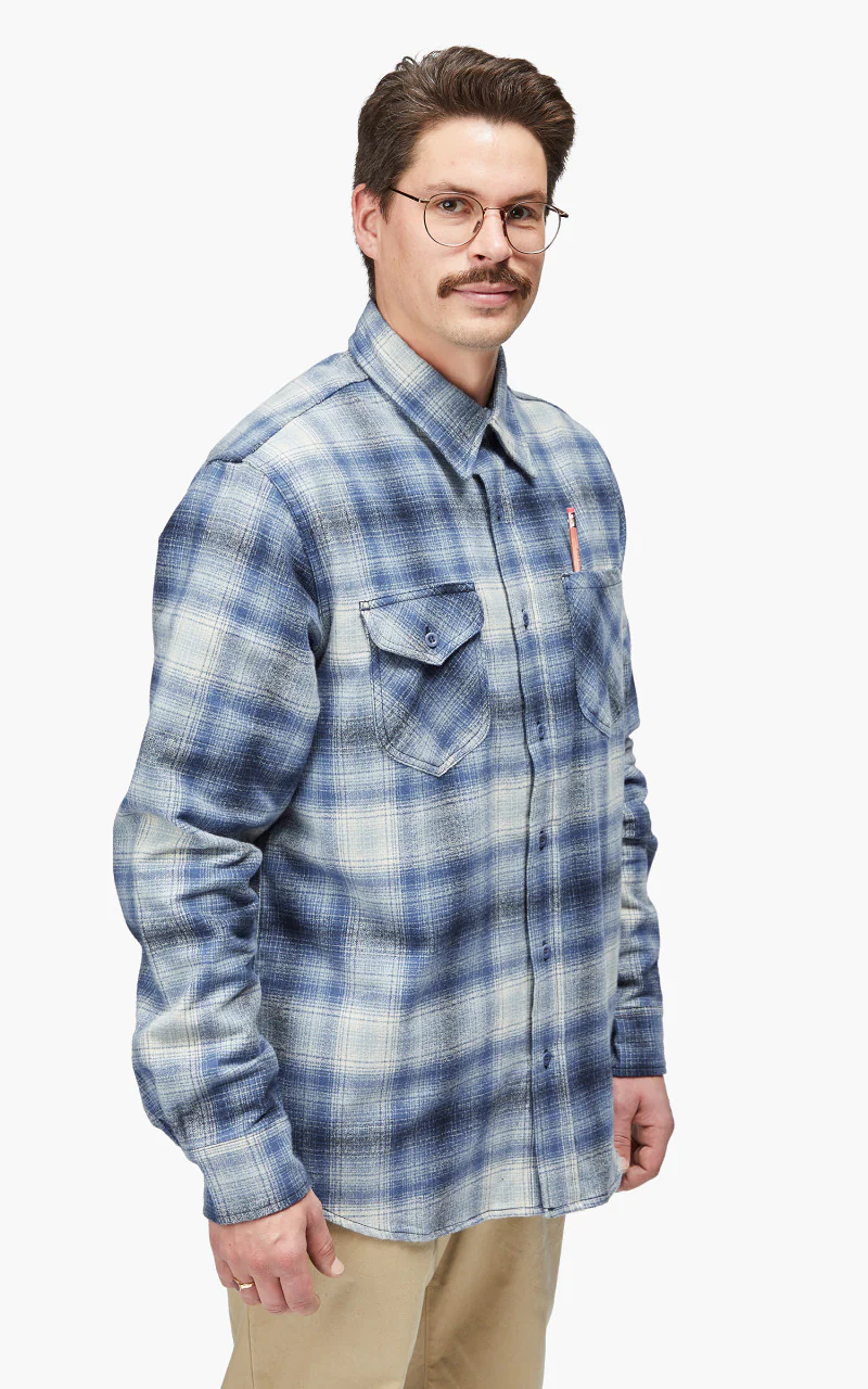 Tellason 1988 Plaid Flannel Shirt Blue/Grey - Image 4